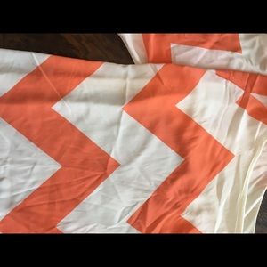 Coral chevron one shoulder dress